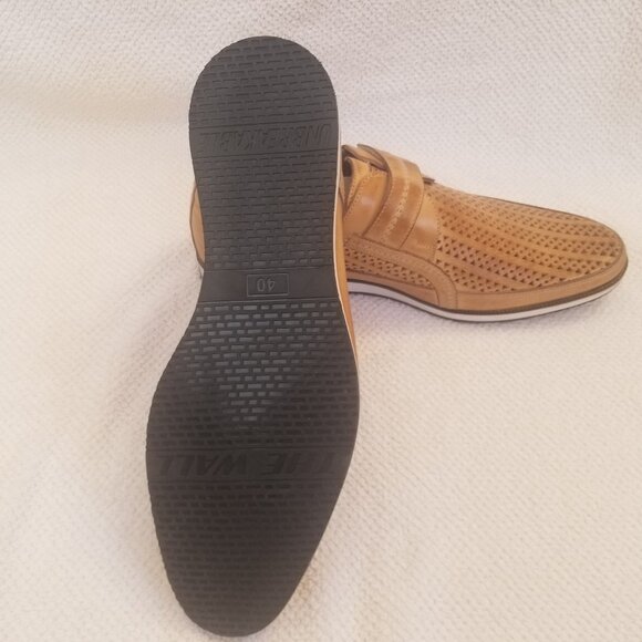 Men's New leather perforated loafers. - Picture 4 of 5